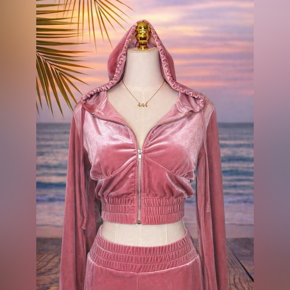 Pink Velour Women's Hoodie Set💕